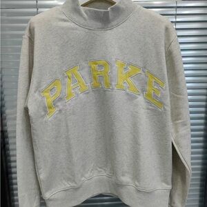 Parker Women's Light Gray and Yellow Jersey Top